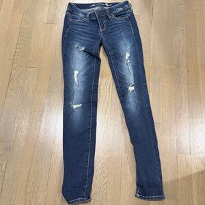 American Eagle AE 00 ripped Jeggings  Blue Skinny Jeans